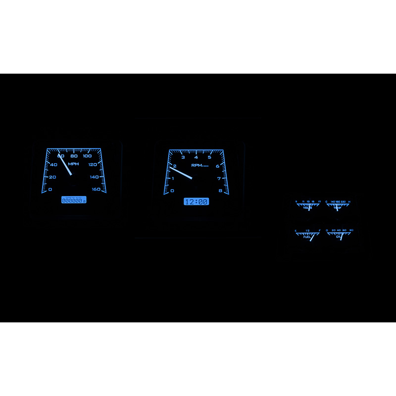 Dakota Digital 1969 Chevy Camaro w/ Console Gauges VHX System, Black Alloy Style Face, Blue Display